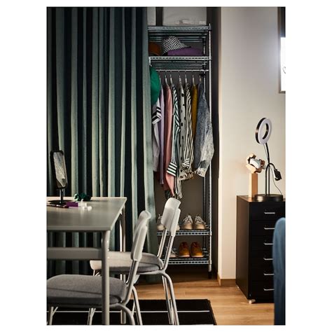 OMAR shelving unit with clothes rail, galvanised, 92x50x201 cm (361 ...