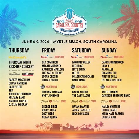 2024 Schedule Released | Carolina Country Music Fest
