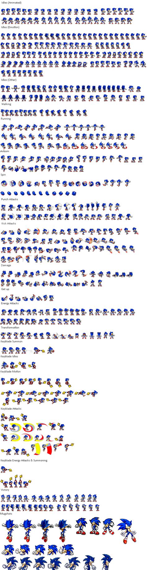 Sonic Sprite Sheet by BluefireProduction on DeviantArt
