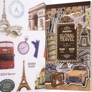 SANCORP Global Travel Sticker Book – Retro Landmark Ephemera for ...