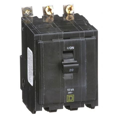 SQUARE D 20A, 3 pole Miniature Circuit Breaker, QO, 120/240V AC, - QOB320