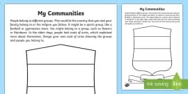 KS1 My Communities Worksheet (teacher made) - Twinkl
