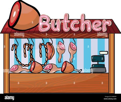 A butcher shop illustration Stock Vector Image & Art - Alamy