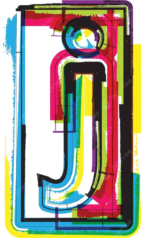Colorful Grunge Font Letter J Element Cmyk Scrapbook Vector, Element, Cmyk, Scrapbook PNG and ...