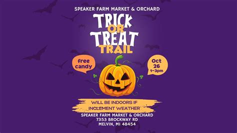 Trick or Treat Trail at Speaker Orchard, 7353 Brockway Rd, Melvin, MI ...