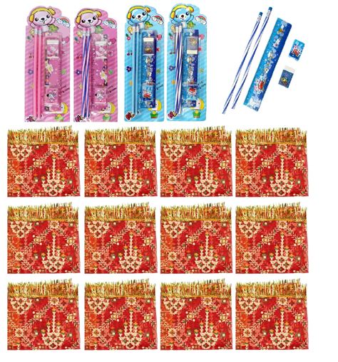 Pelo Set Of 4 Stationery Item Kanjak Gifts/Navratri Return Gifts For ...