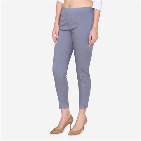 Women's Cotton Formal Trousers - Grey – BONJOUR