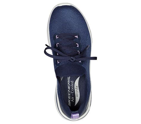 Skechers Navy/Light Violet Go Walk Arch Fit Clancy Womens Walking Shoes ...
