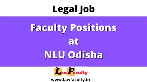 Legal Job : Faculty Positions at NLU Odisha » Law Faculty