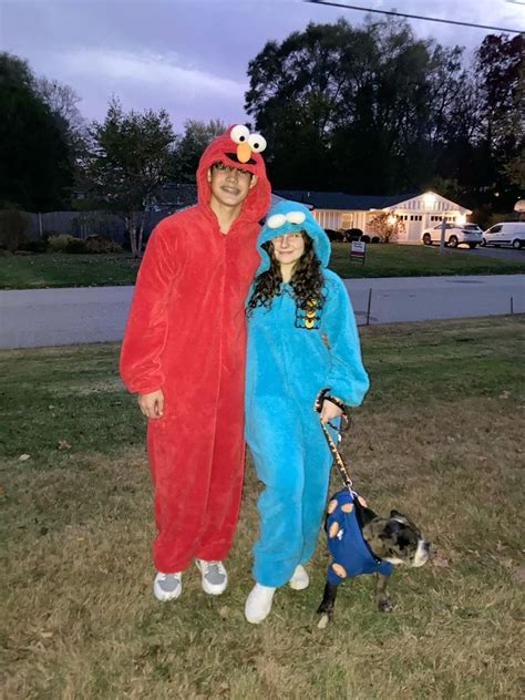 Cookie Monster and Elmo!!! in 2025 | Duo halloween costumes, Cute ...