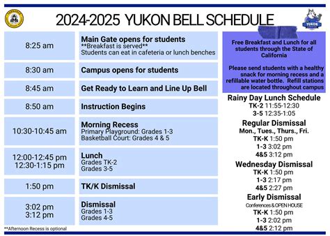 Yukon Elementary School Bell Schedule | Our School