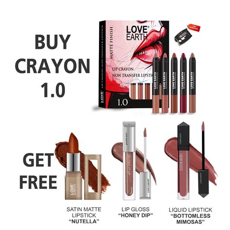 Buy Lip Crayon 1.0 PACK OF 5, Bottomless Mimosas, Satin Matte Nutella ...