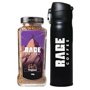 Rage Coffee - 100 Gms Jar & Flask Combo - Premium Arabica Instant ...