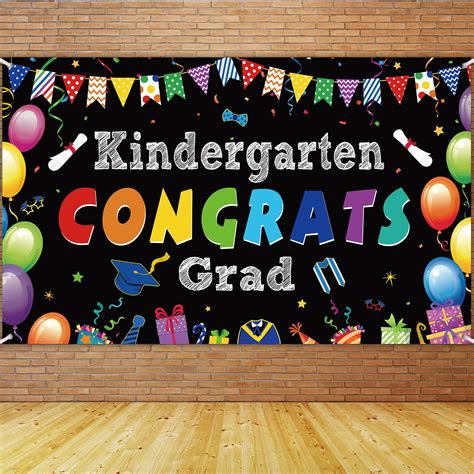 Buy Kindergarten Graduation Party Decorations Backdrop Preschool ...