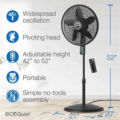 Lasko 20 Speeds Pedestal Fan In Black With 90 Degrees Tilt , 44% OFF