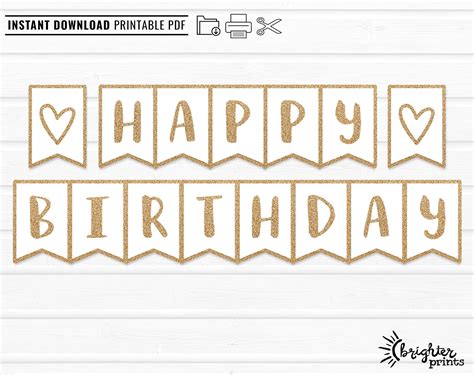 Printable Happy Birthday Banner INSTANT DOWNLOAD DIY Download ...