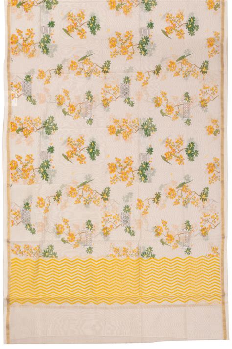 Yellow Chanderi Silk Cotton 2 pc Salwar Suit Material 10071078