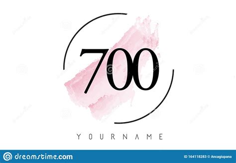 Number 700 Watercolor Stroke Logo Design with Circular Brush Pattern Stock Vector - Illustration ...