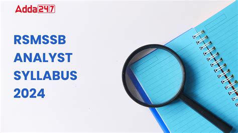 RSMSSB Analyst Syllabus 2024, Check Detailed Syllabus and Exam Pattern