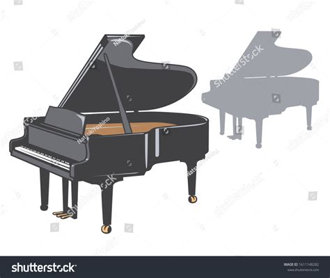 Grand Piano Silhouette Set Vector Illustration Stock Vector (Royalty ...