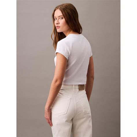 Calvin Klein Jeans Women's CKJ Mono Baby T Crop Top | Sports Direct