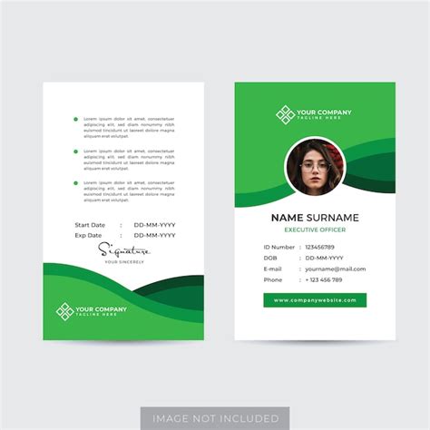Premium-Mitarbeiter ID Card Template Vector | Premium Vektor