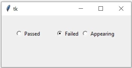 Python Radio Buttons Tkinter 的图像结果