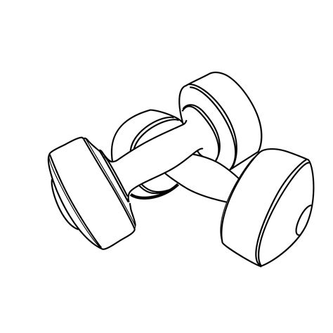 Premium Vector | Simple vector outline dumbbell dumbbel dumbell ...