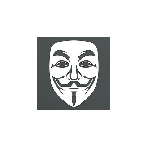 Buy Anonymous Mask White Vinyl Decal | Anonymous Stickers V for ...