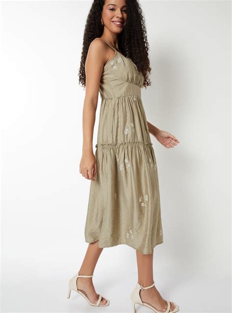 Buy Women Floral Embroidered Tiered Midi Dress Online at just Rs. 1299. ...