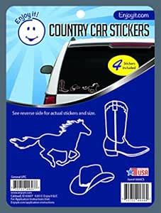 Enjoy It Country Car Stickers, 4 pieces, Outdoor Rated Vinyl Sticker ...