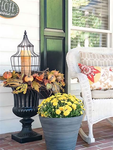 Fall Front Porch Planters Ideas