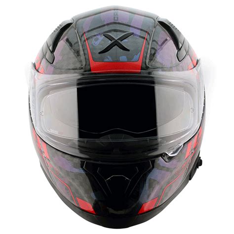 AXOR Apex Carbon Big Checks Gloss Red Helmet– Moto Central