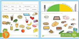 Ficha de actividad: Comida saludable (teacher made) - Twinkl