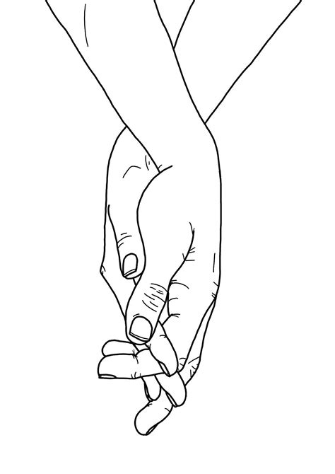 Hand Holding 2 Fine Line Drawing - Etsy UK in 2024