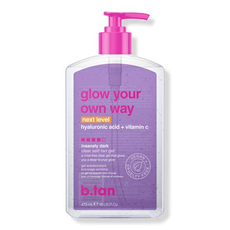 Glow Your Own Way Next Level Insanely Dark Clear Self Tan Gel - b.tan ...