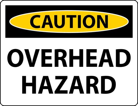 Caution Overhead Hazard Sign On White Background 9882002 Vector Art at ...