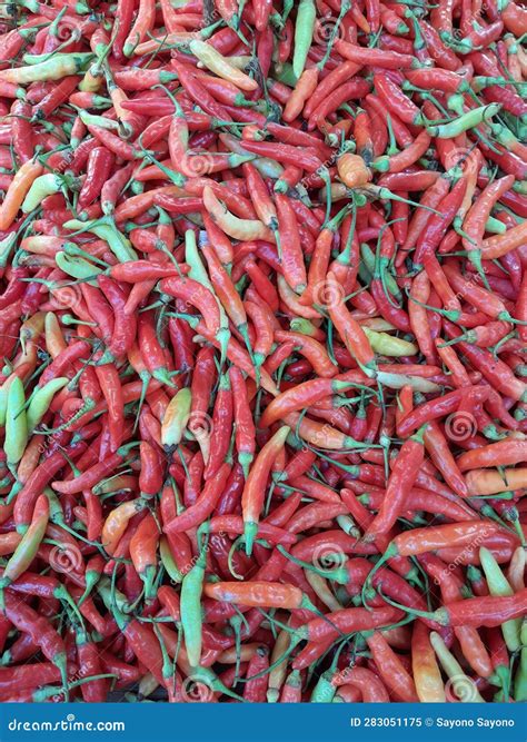 Fresh Cayenne Pepper Being Sold by Traditional Market Stall Traders ...