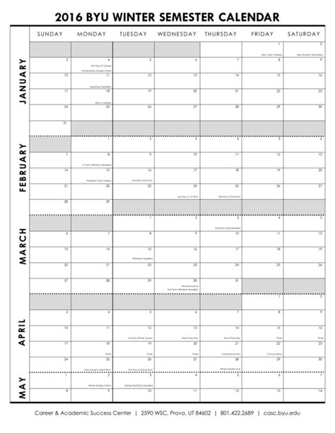 Academic Calendar Byui