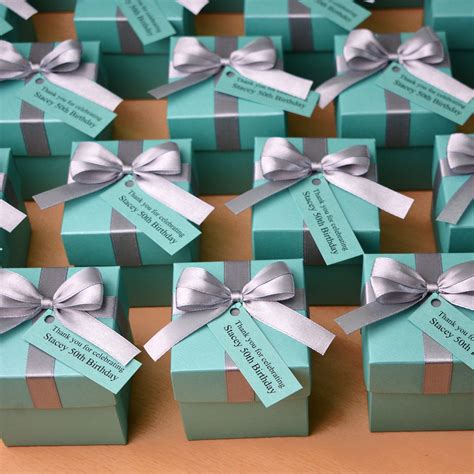 Personalized 50th Birthday Party Favor Box With Satin Bow and Custom ...