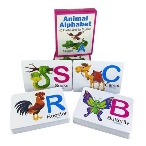 Promo Flash Card Animal Alphabet Kartu Pintar Alfabet Hewan Glossy - 40 ...
