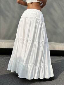 SHEIN EZwear Women Plain And Simple Everyday Pleated Skirt | SHEIN USA