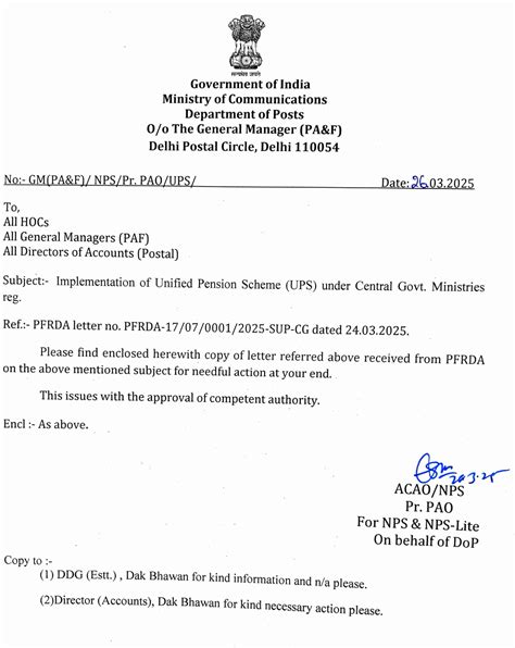 Important Circular dated 26/03/2025 on Implementation of Unified ...