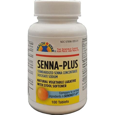 Health Star Senna Plus Natural Vegetable Stool Softener Laxative ...