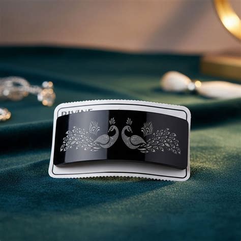 AM6389 Mix-Design Black Barrette with Engraved Dual Peacock Design ...