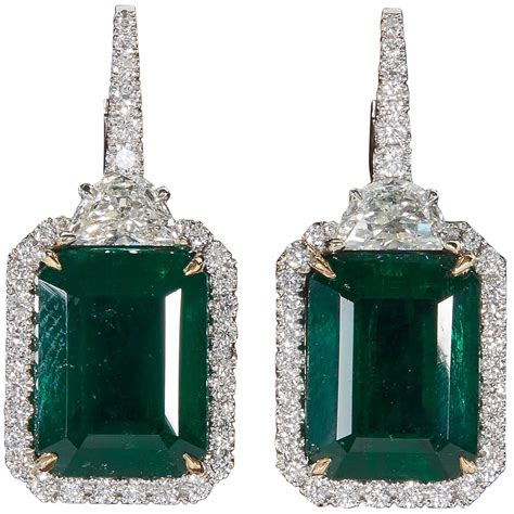 Emerald Cut Illusion Diamond Dangle Drop Earring at 1stDibs | emerald ...