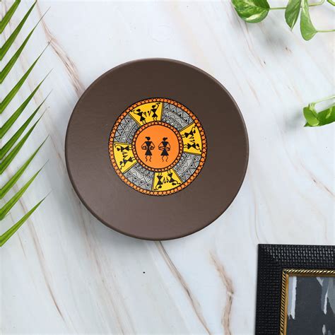 Buy 'Warli Encircle' Brown Handpainted Terracotta Decorative Wall Plate ...