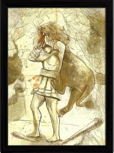 Artzfolio Ancient Greek Myths & Legends Hercules with Lion Canvas ...