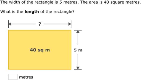 IXL - Find the area or missing side length of a rectangle (Class IV ...