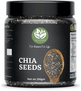 go vegan Raw Unroasted Chia Seeds with Omega 3 and Fiber for Weight ...